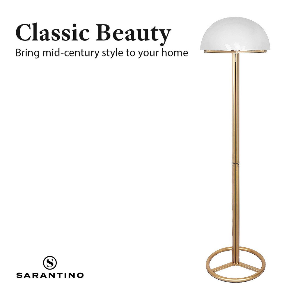 Sarantino Metal Floor Lamp with White Acrylic Shade