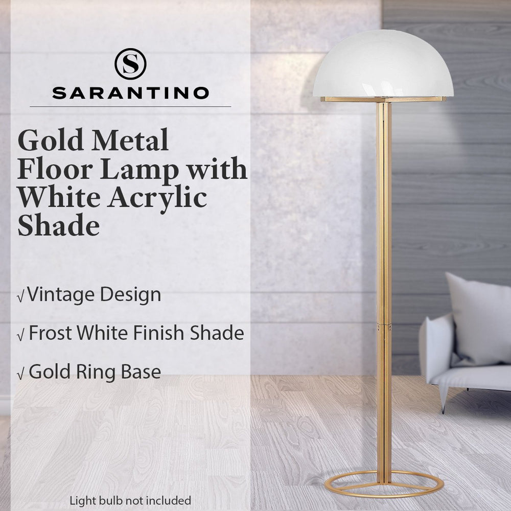 Sarantino Metal Floor Lamp with White Acrylic Shade