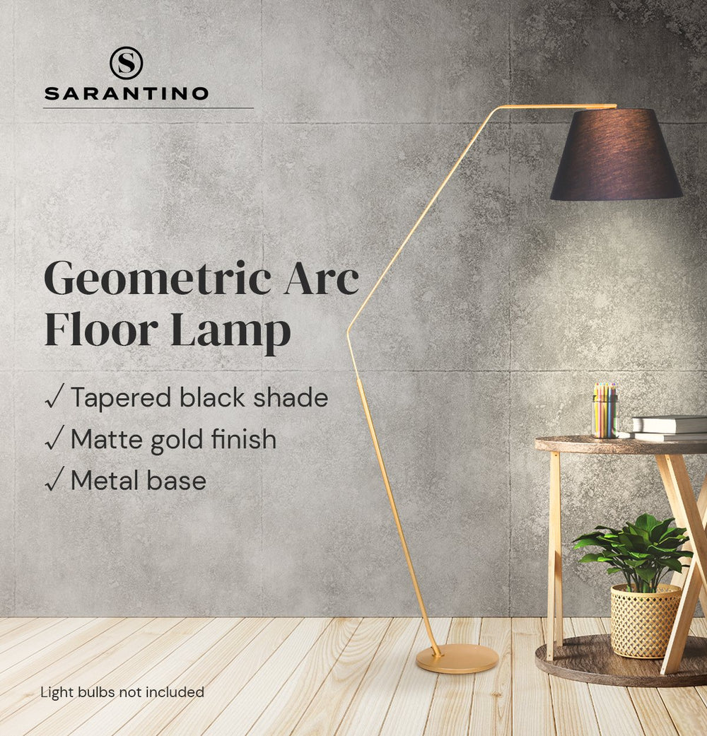 Sarantino Arc Floor Lamp Tapered Shade