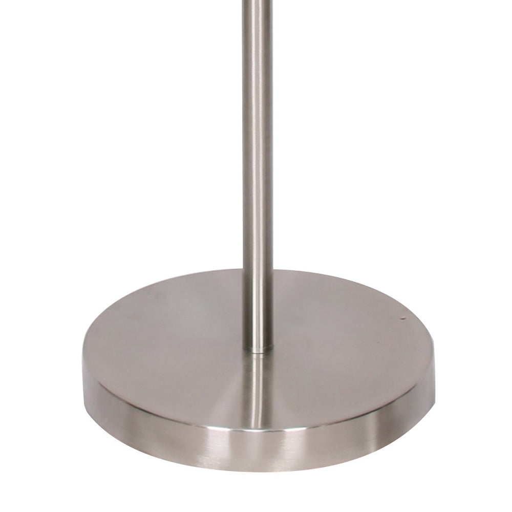 Sarantino Metal Height-Adjustable Floor Lamp Nickel Finish with Drum Shade