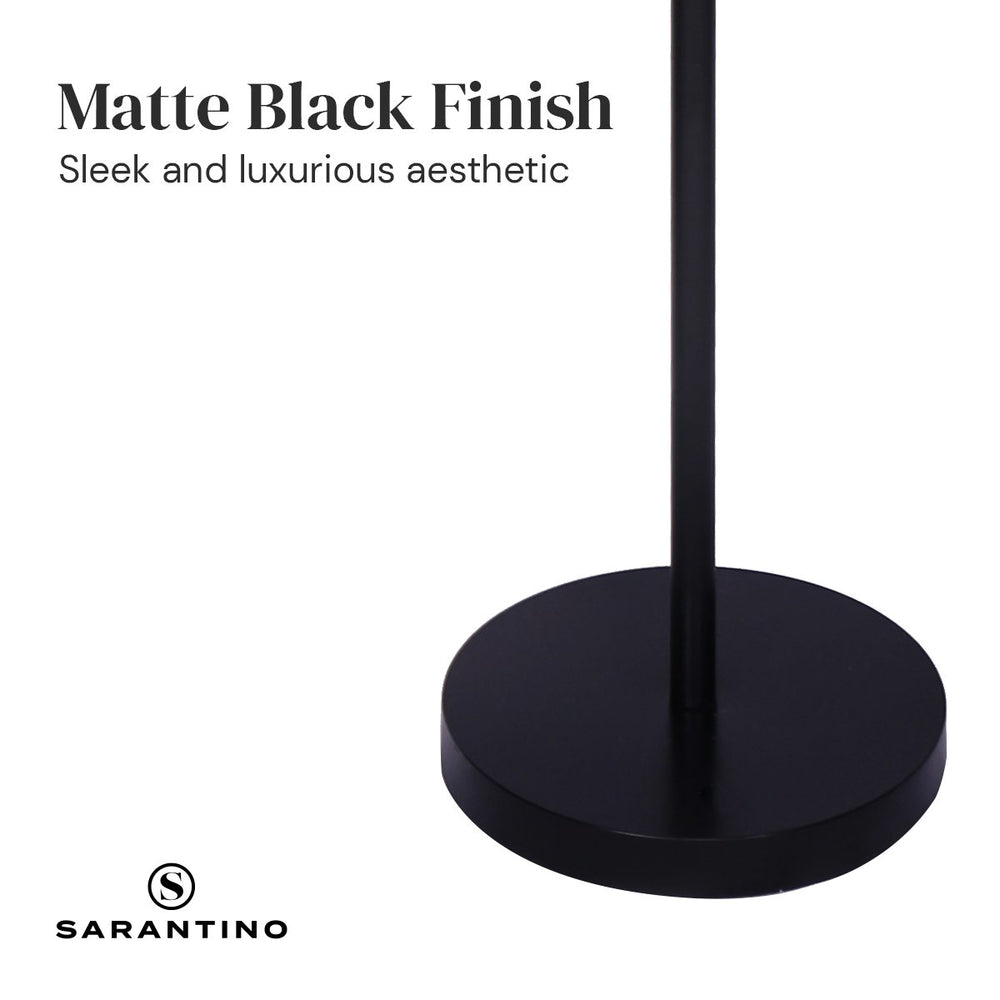 Sarantino Metal Height-Adjustable Floor Lamp Matte Black Finish with Drum Shade