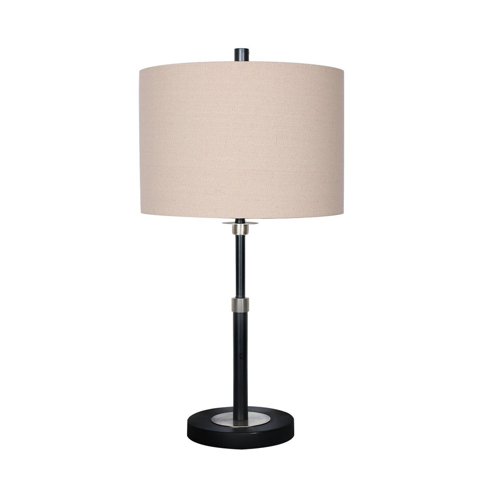 Sarantino Metal Table Lamp with Cream Fabric Shade