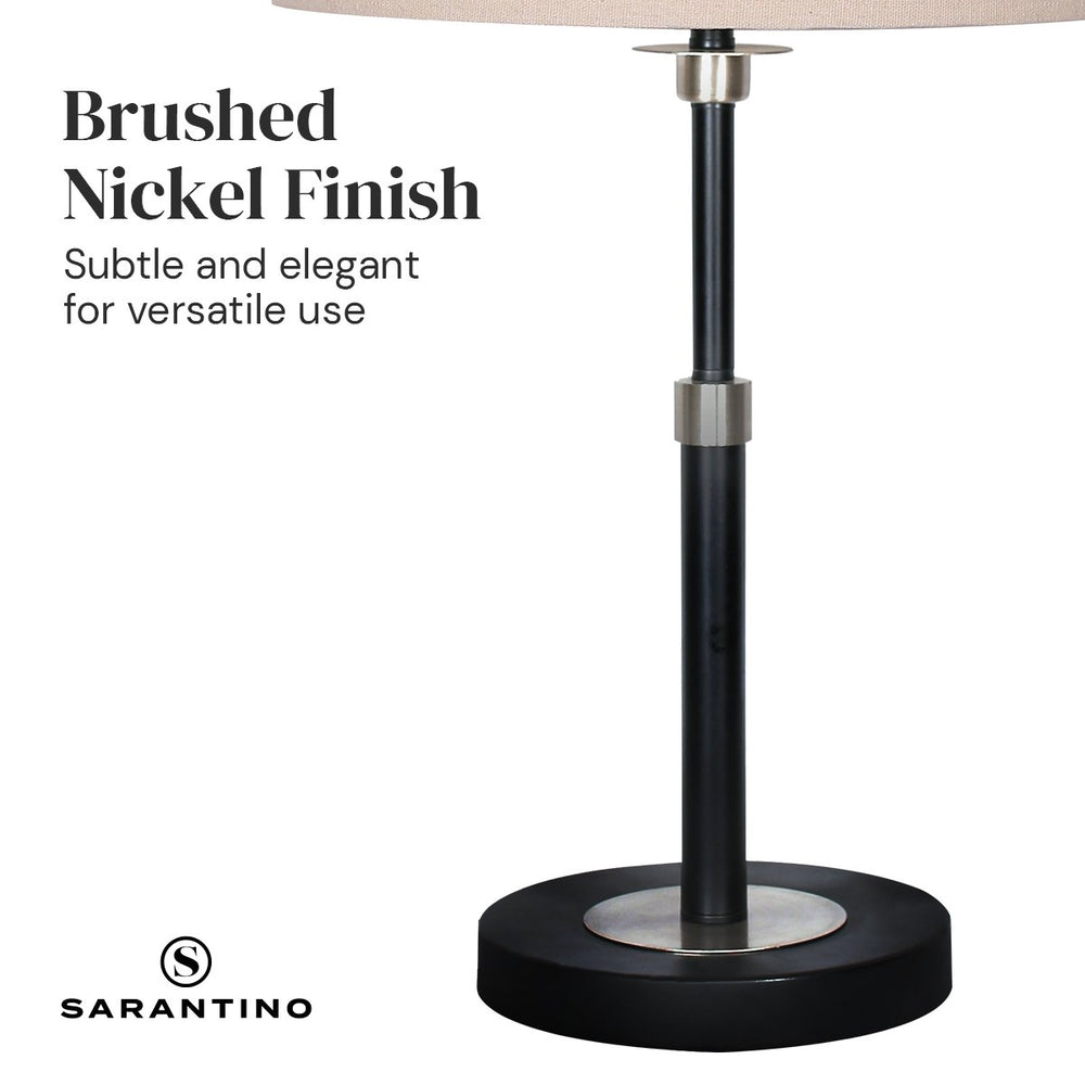 Sarantino Metal Table Lamp with Cream Fabric Shade