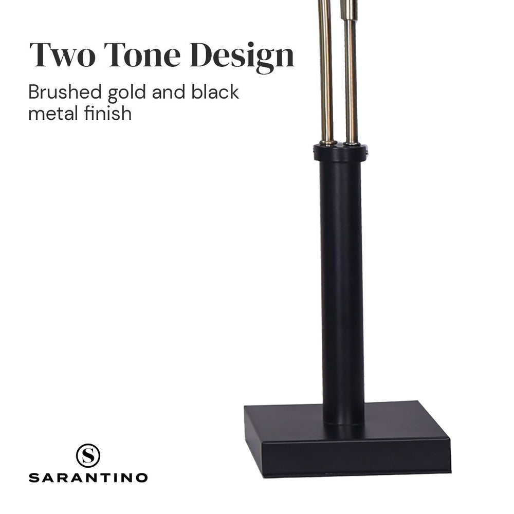 Sarantino LED Metal Table Lamp with 2 Lights in Brushed Gold and Black Finish