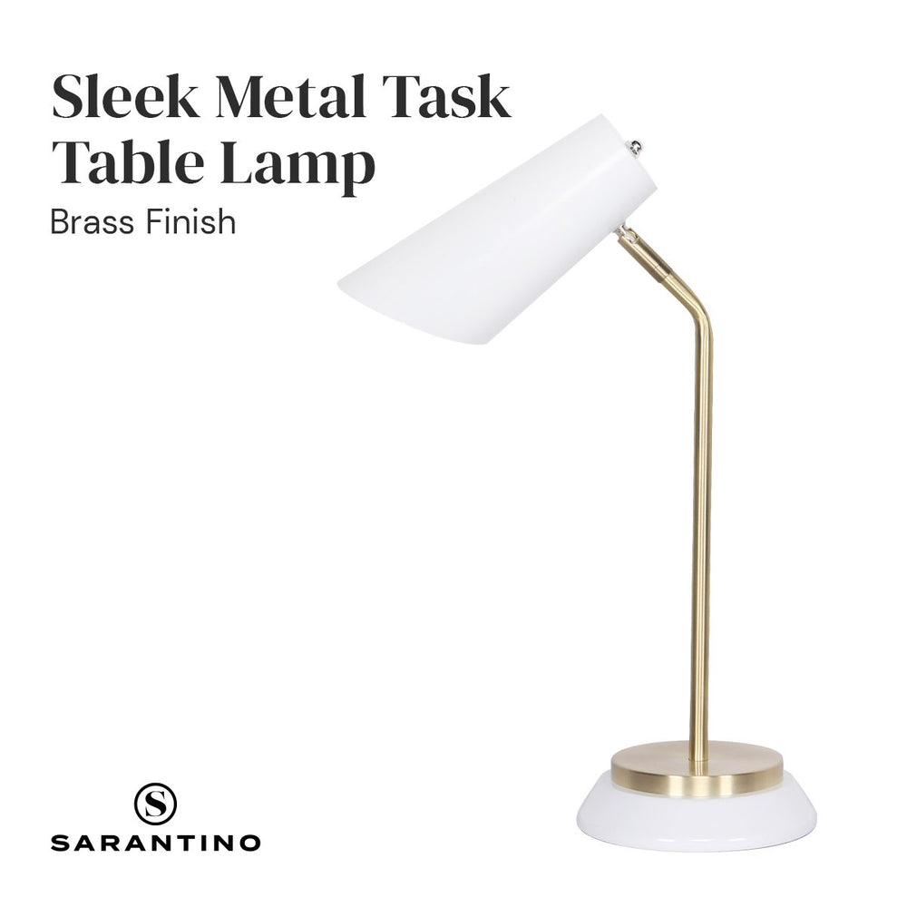 Sarantino Metal Task Table Lamp - White