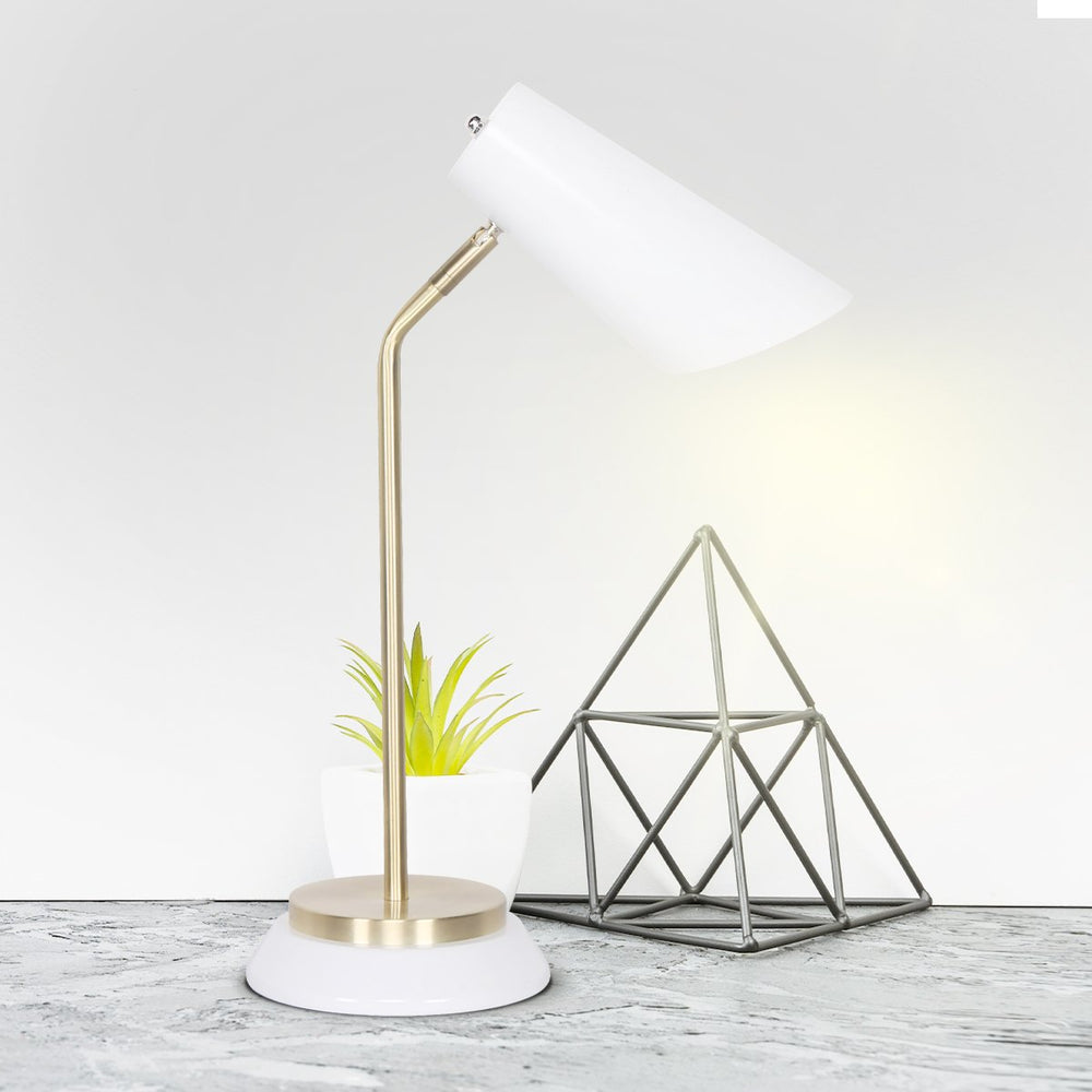 Sarantino Metal Task Table Lamp - White