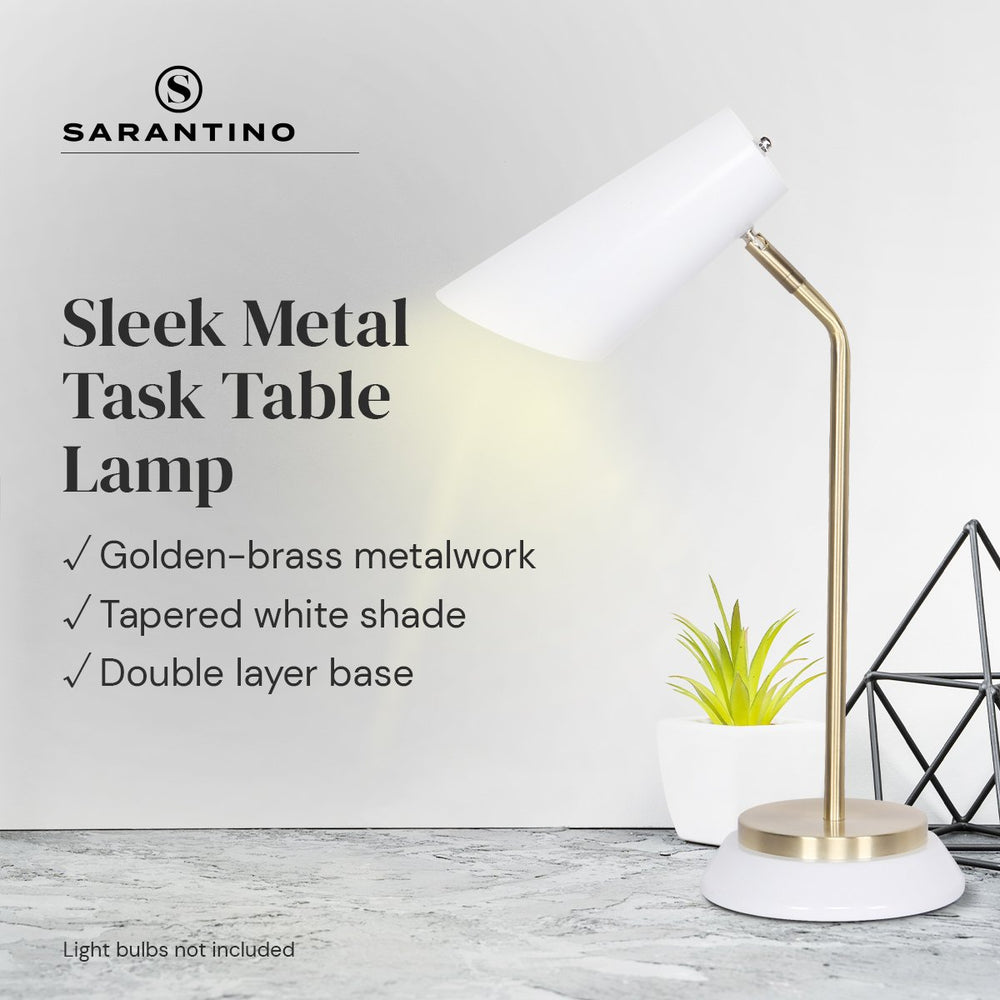 Sarantino Metal Task Table Lamp - White