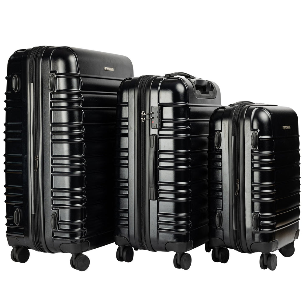 Olympus 3PC Noctis Luggage Set Hard Shell ABS+PC - Stygian Black