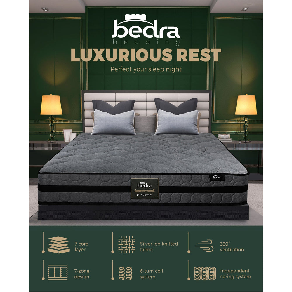 Bedra Double Mattress Bed Mattress 3D Mesh Fabric Firm Foam Spring 22cm 7 zone