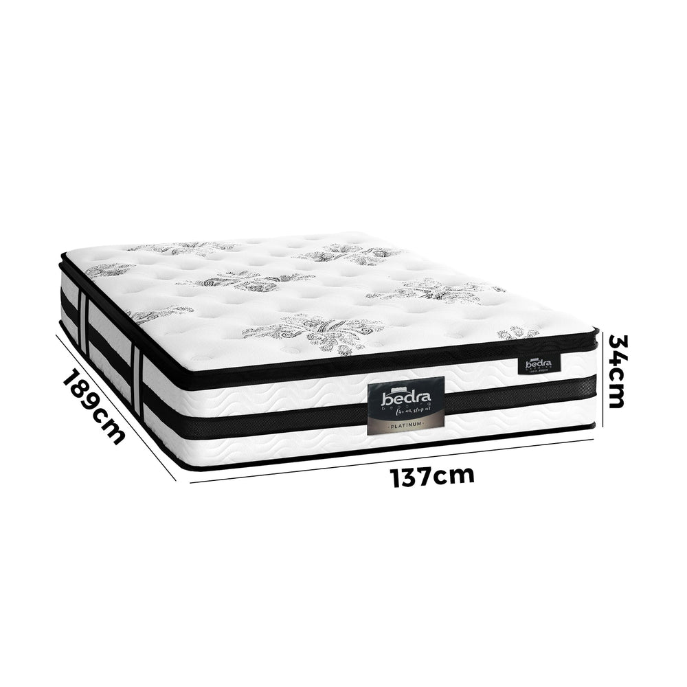 Bedra Double Mattress Bed Cool Gel Foam Pocket Spring Medium Firm 34CM