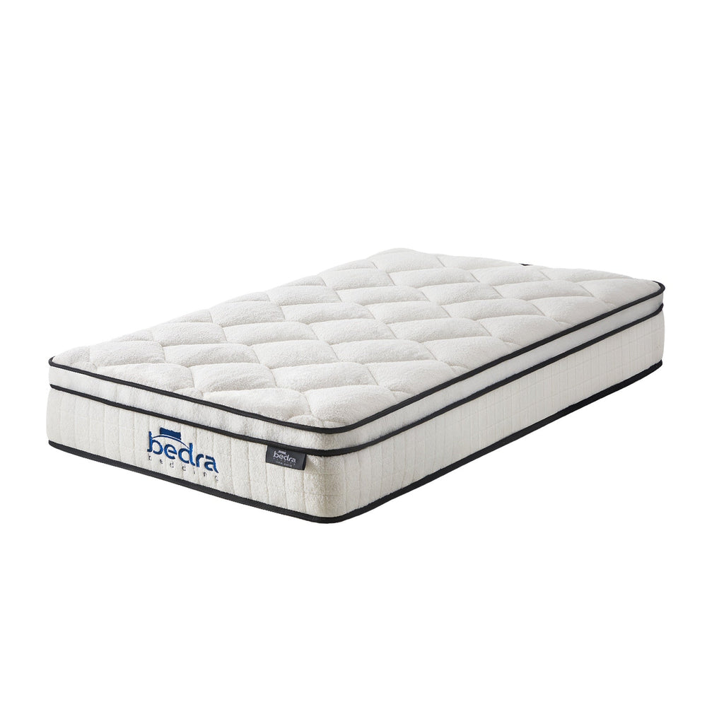Bedra Boucle Mattress Single Bed Memory Foam Pocket Spring Euro Top Medium Firm