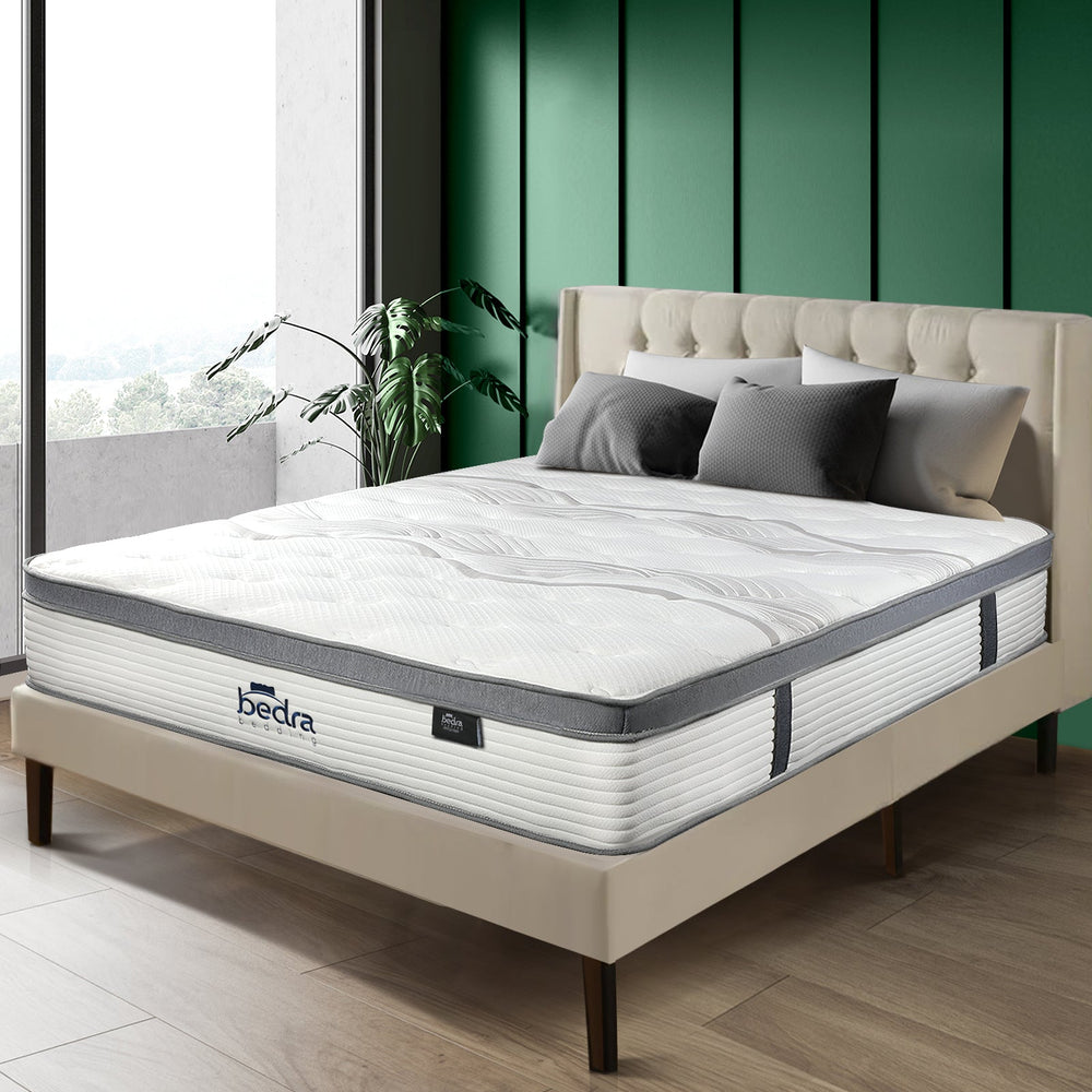 Bedra King Mattress Bed Euro Top Pocket Spring Ultra HD Foam 34cm 7 zone