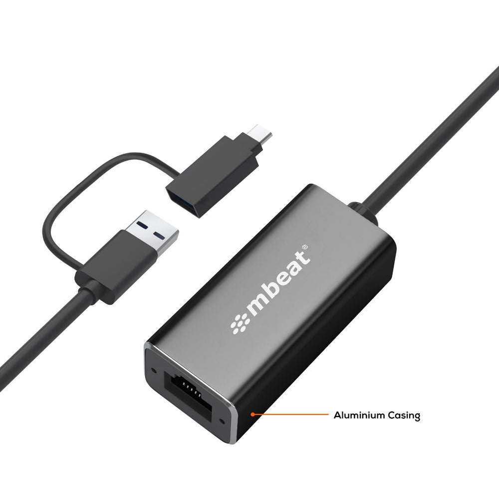 USB 3.1 Gigabit LAN Adapter with USB-C Converter