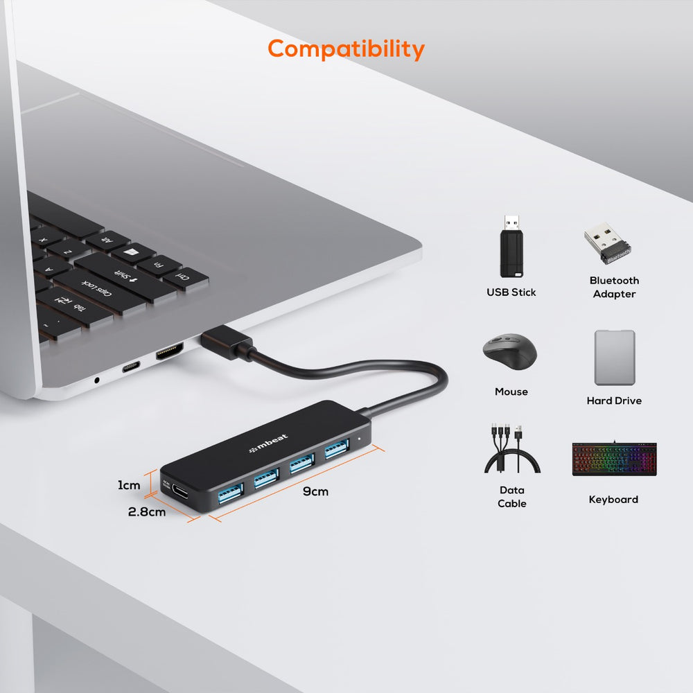 4-Port USB 3.0 Hub with USB-C DC Port