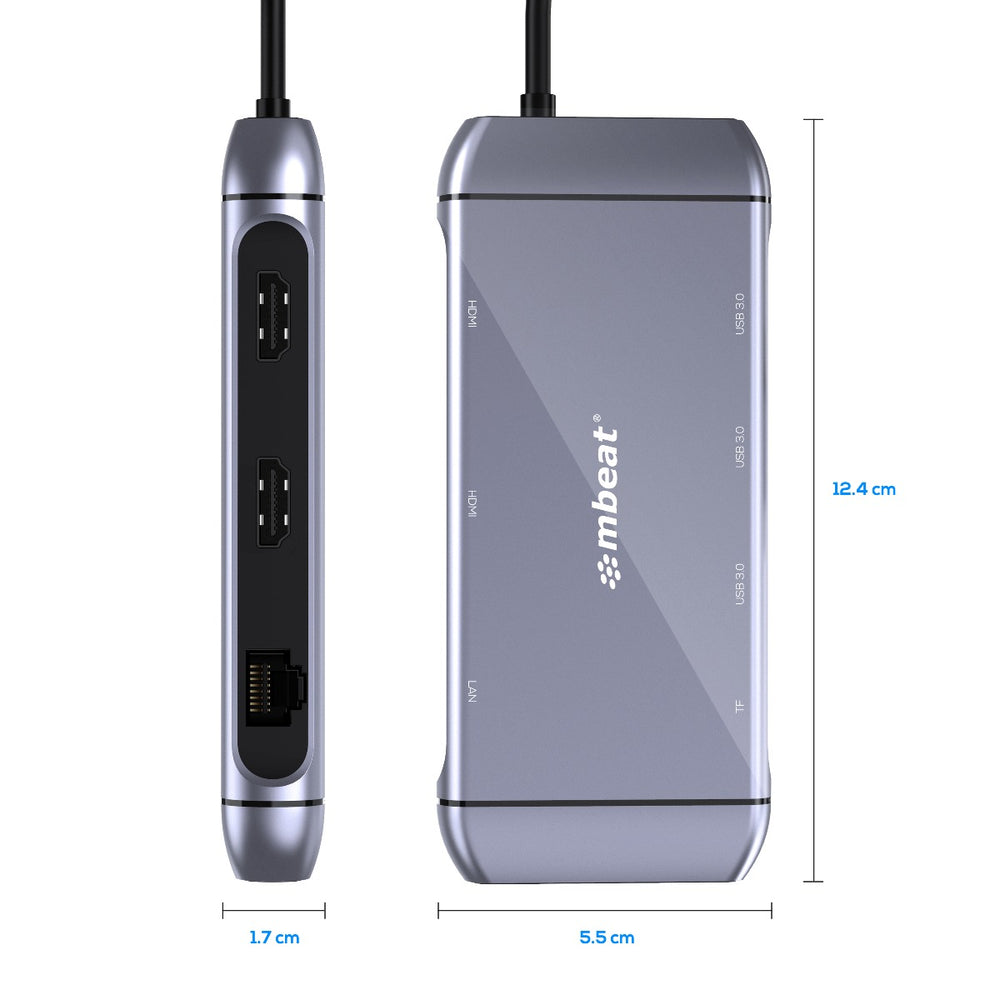 mbeat Elite X11 Dual HDMI MST 9-in-1 USB-C Docking Station