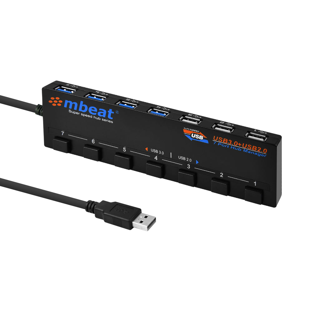 mbeat 7-Port USB 3.0 &amp; USB 2.0 Hub with Switches (MTT)