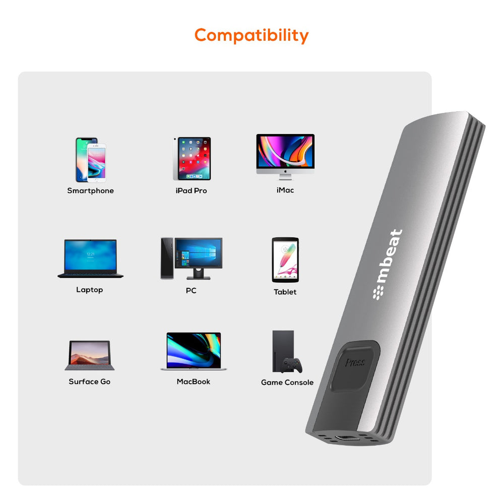 10Gbps M.2 NVMe SATA SSD Enclosure