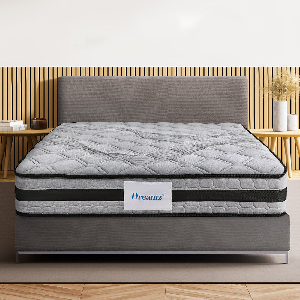 Dreamz Spring Mattress Bed Pocket Egg Crate Foam Medium Firm King Size 22CM