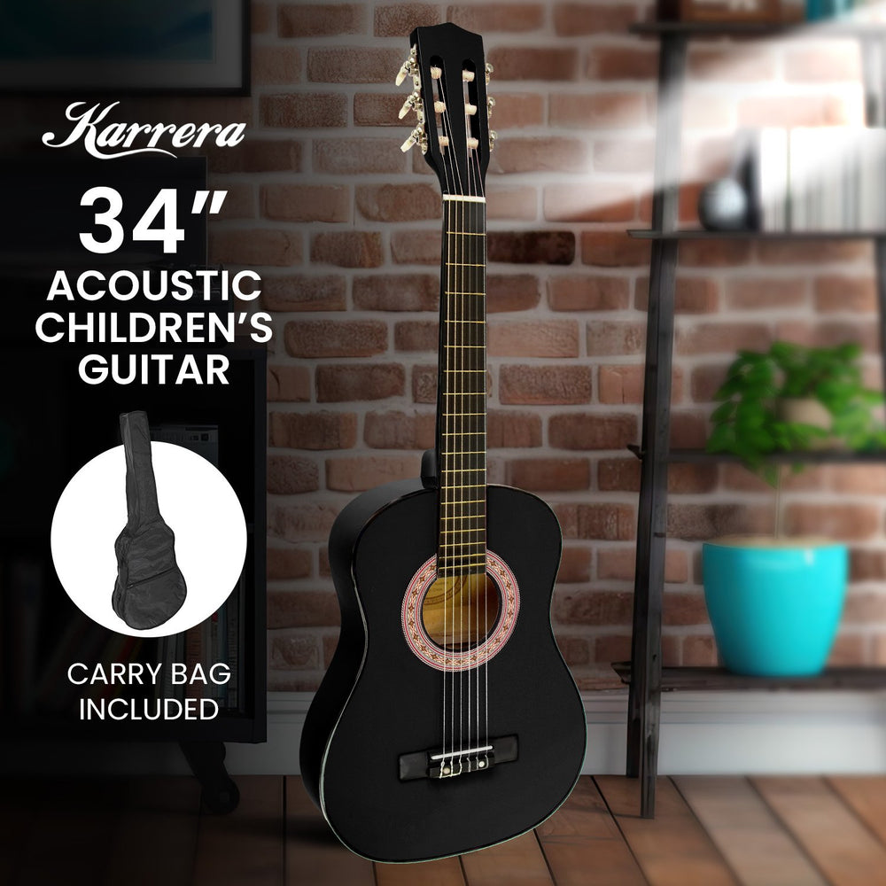 Karrera 34in Acoustic Children no cut Guitar - Black