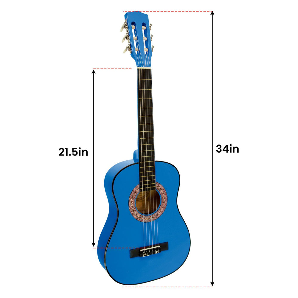 Karrera 34in Childrens No-Cut Acoustic Kids Guitar - Blue