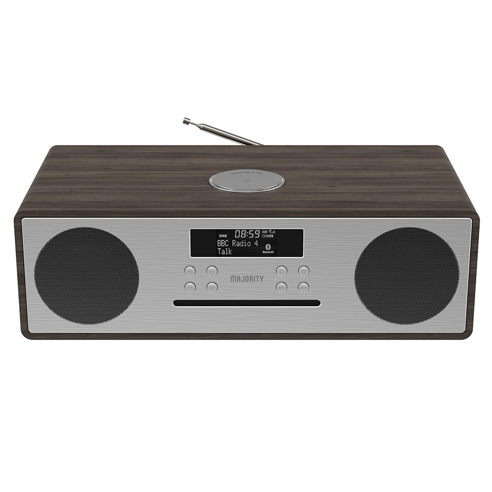 Majority Oakington Bluetooth, DAB Radio &amp; CD Player-Walnut