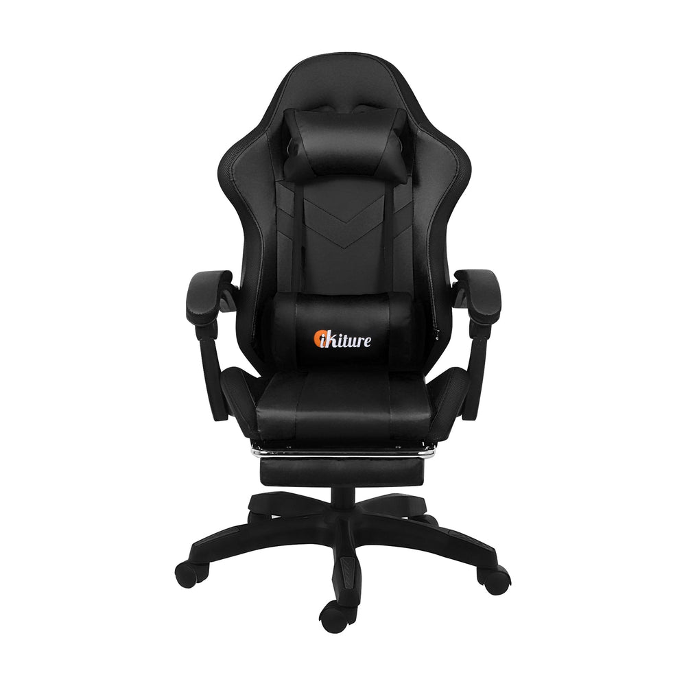 Oikiture Gaming Chair 7 RGB LED 8 Points Massage Racing Recliner Office Computer