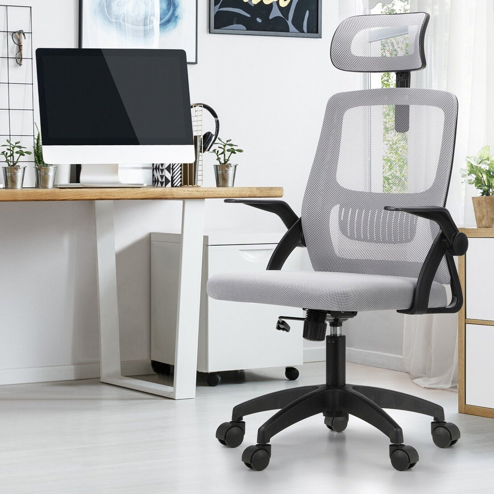 Oikiture Mesh Office Chair Executive Fabric Gaming Seat Racing Tilt Computer BKG
