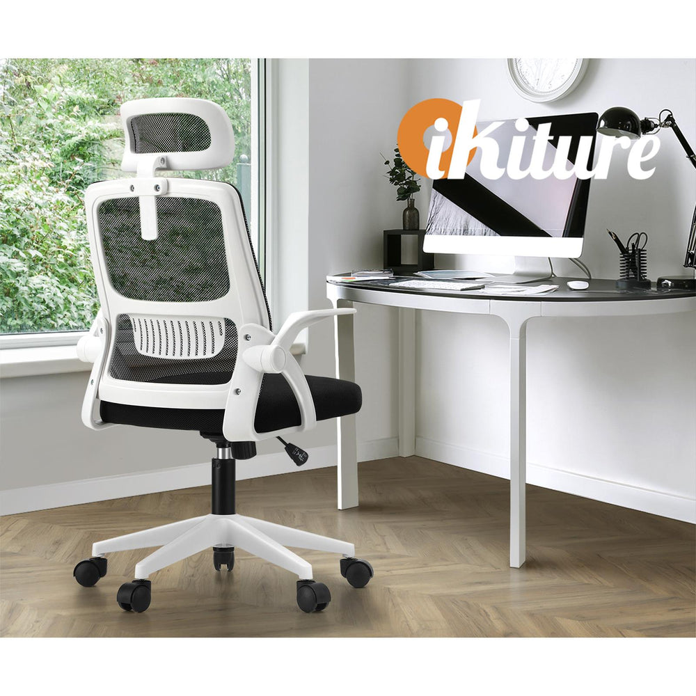 Oikiture Mesh Office Chair Executive Fabric Gaming Seat Racing Tilt Computer BKW
