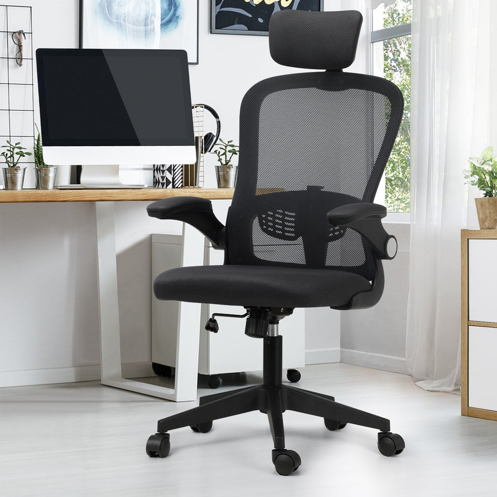 Oikiture Mesh Office Chair Executive Gaming Seat Racing Tilt Computer DGY&amp;BK