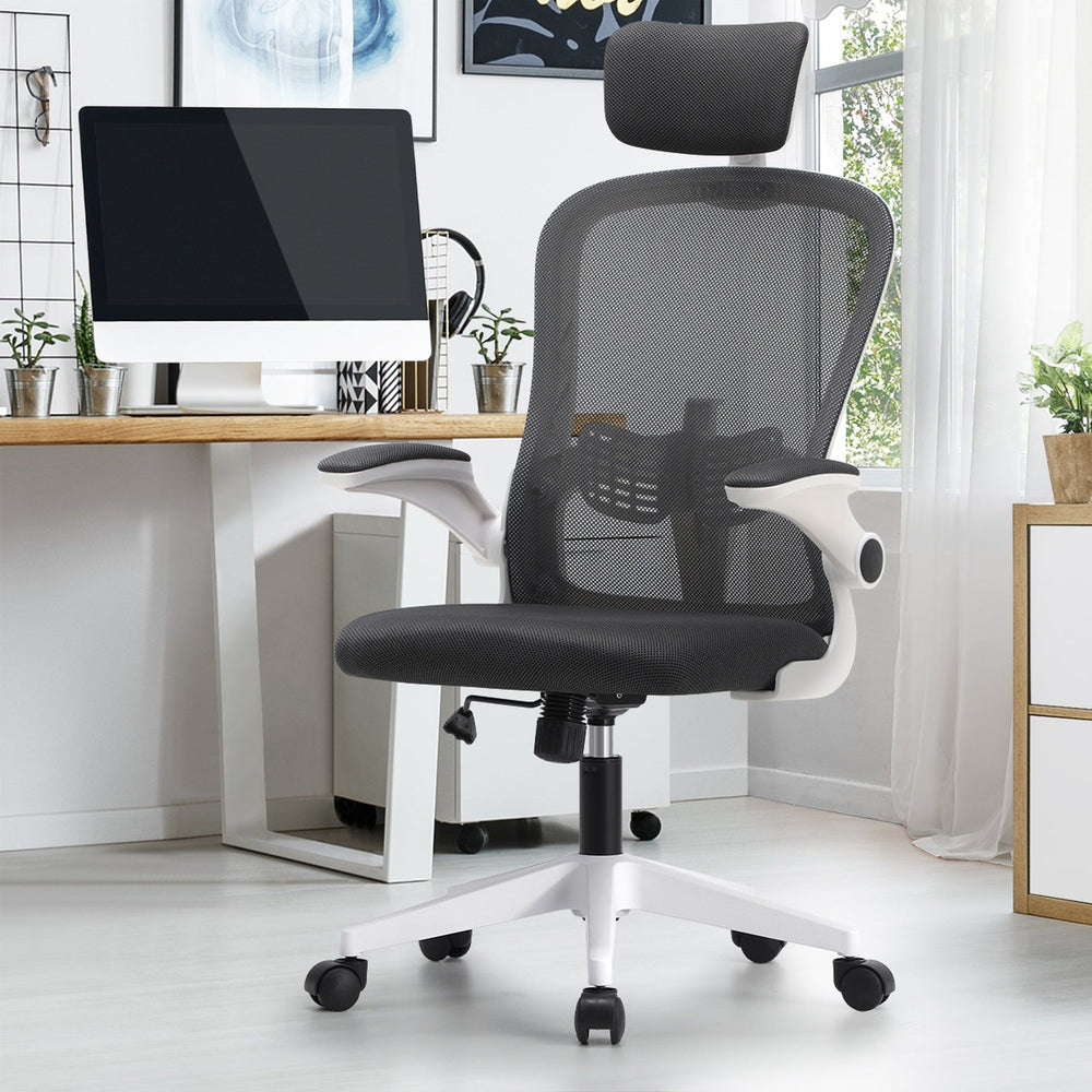 Oikiture Mesh Office Chair Executive Gaming Seat Racing Tilt Computer DGY&amp;WH