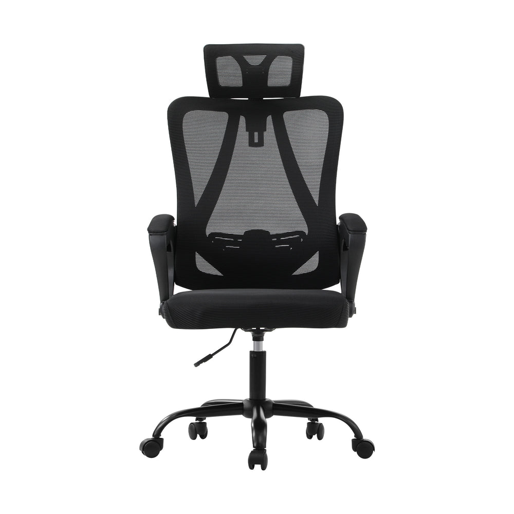 Oikiture Mesh Office Chair Adjustable Lumbar Support Reclining Computer Black