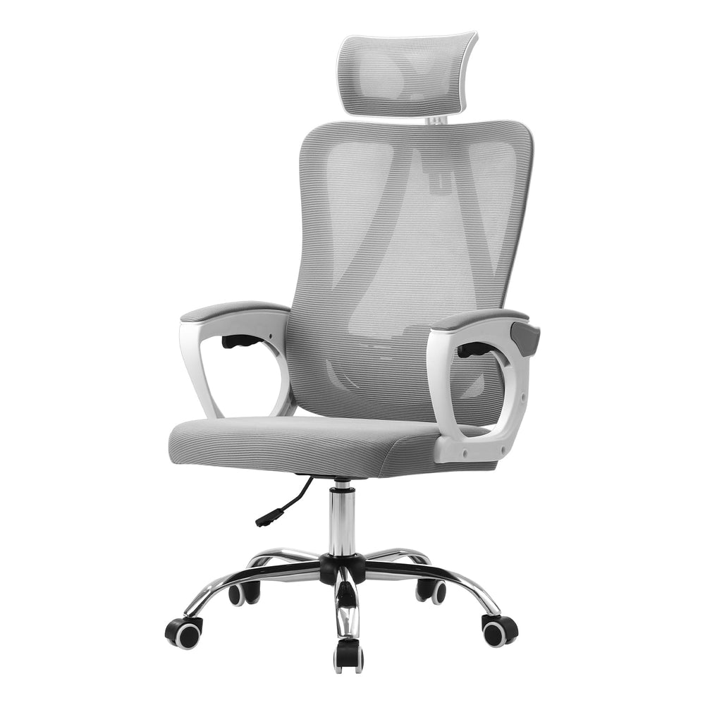 Oikiture Mesh Office Chair Adjustable Lumbar Support Reclining Computer White