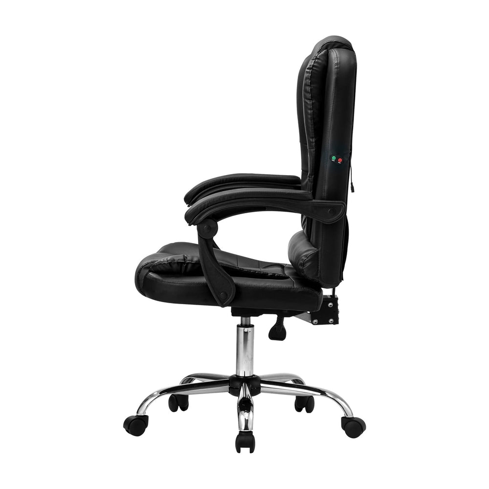 Oikiture Massage Office Chair Executive Gaming Racing Chairs PU Leather Black