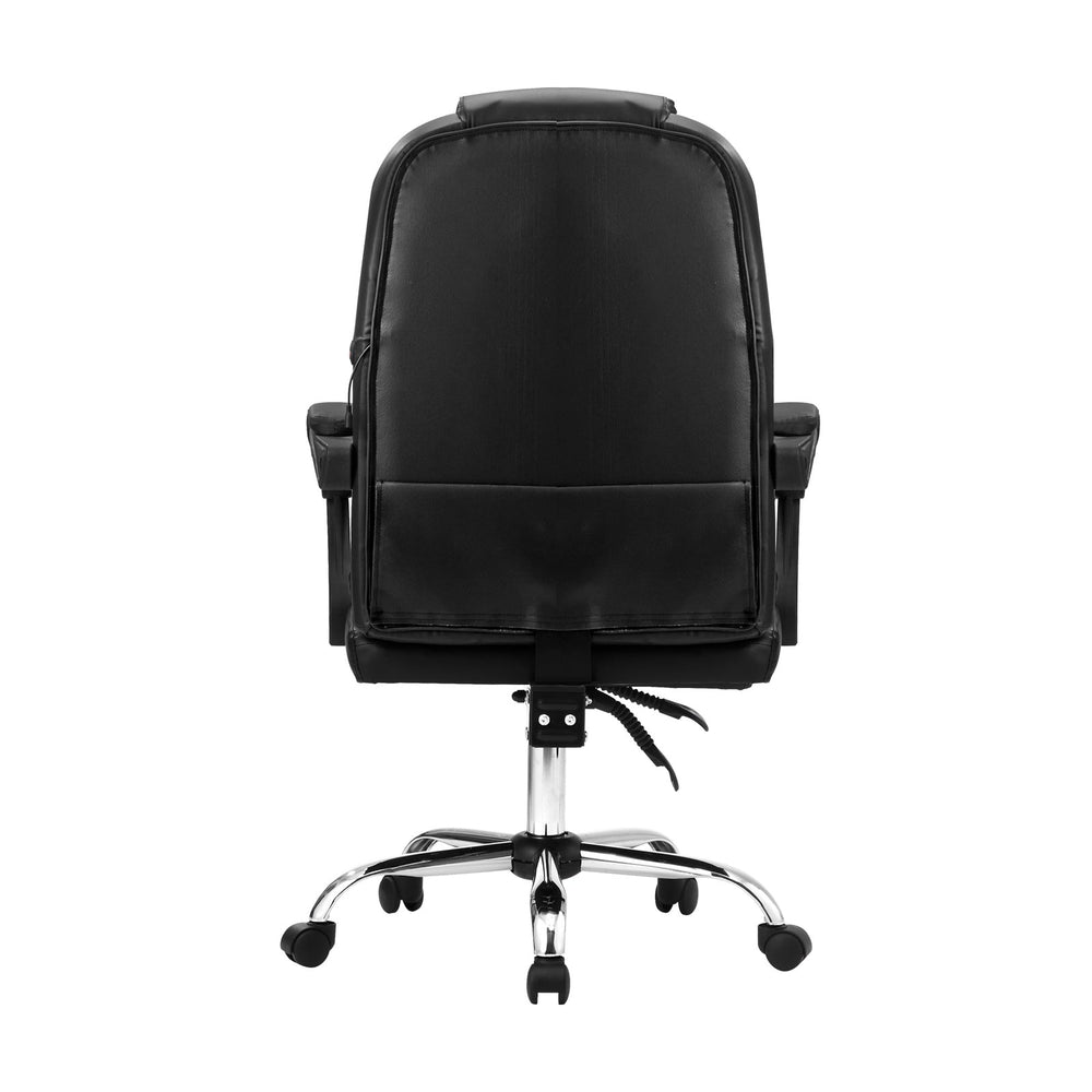 Oikiture Massage Office Chair Executive Gaming Racing Chairs PU Leather Black