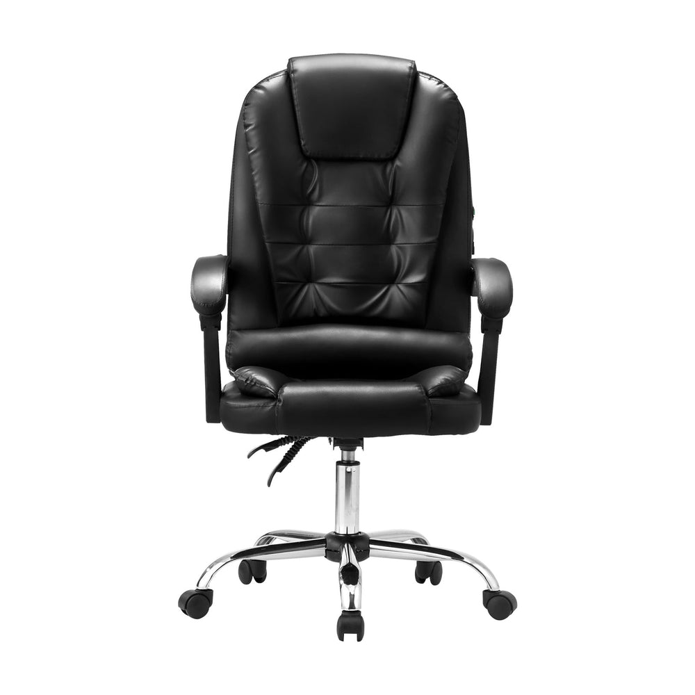 Oikiture Massage Office Chair Executive Gaming Racing Chairs PU Leather Black