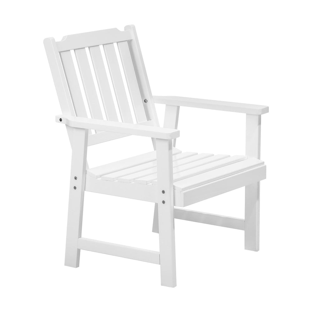 Livsip Outdoor Armchair Wooden Patio Furniture Chairs Garden Seat White