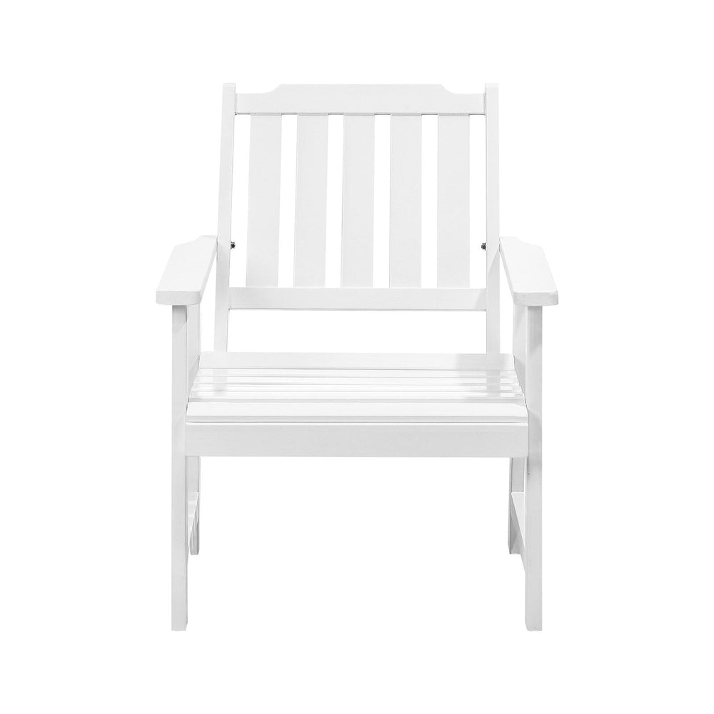 Livsip Outdoor Armchair Wooden Patio Furniture Chairs Garden Seat White