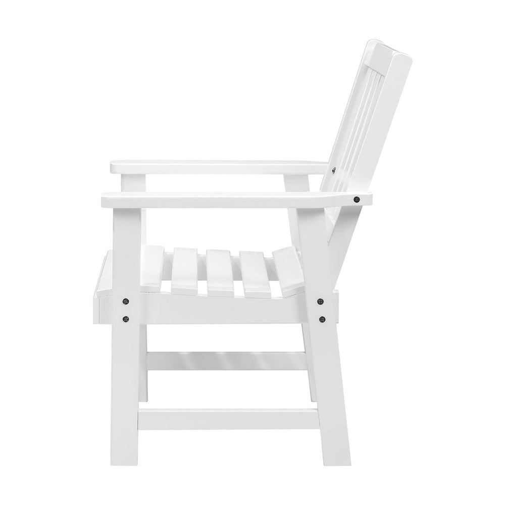 Livsip Outdoor Armchair Wooden Patio Furniture Chairs Garden Seat White