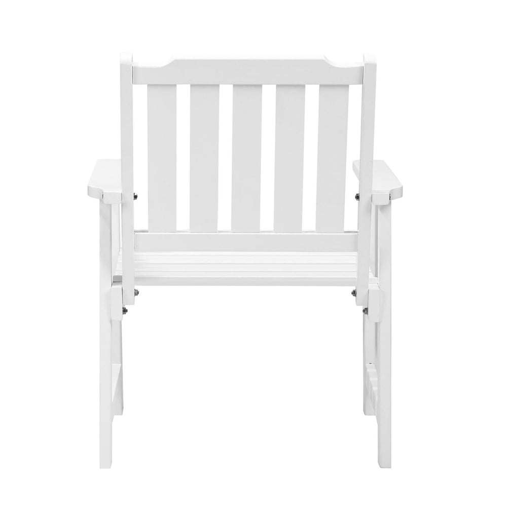 Livsip Outdoor Armchair Wooden Patio Furniture Chairs Garden Seat White