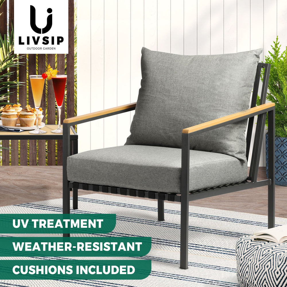 Livsip Outdoor Lounge Chairs Patio Furniture Chairs Garden Sofa with Cushions
