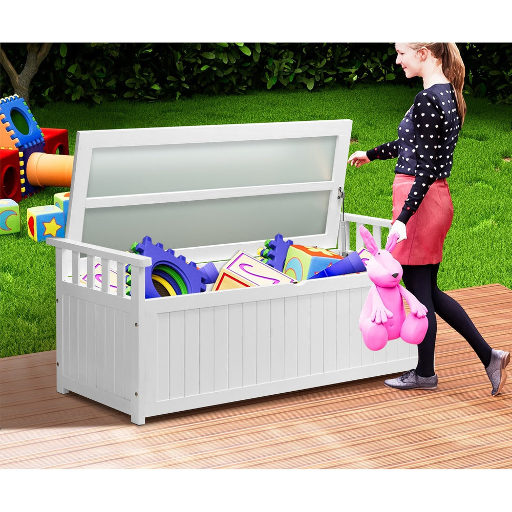 Livsip Outdoor Storage Bench Box Garden Wooden Container Chest Toy Tool Sheds XL