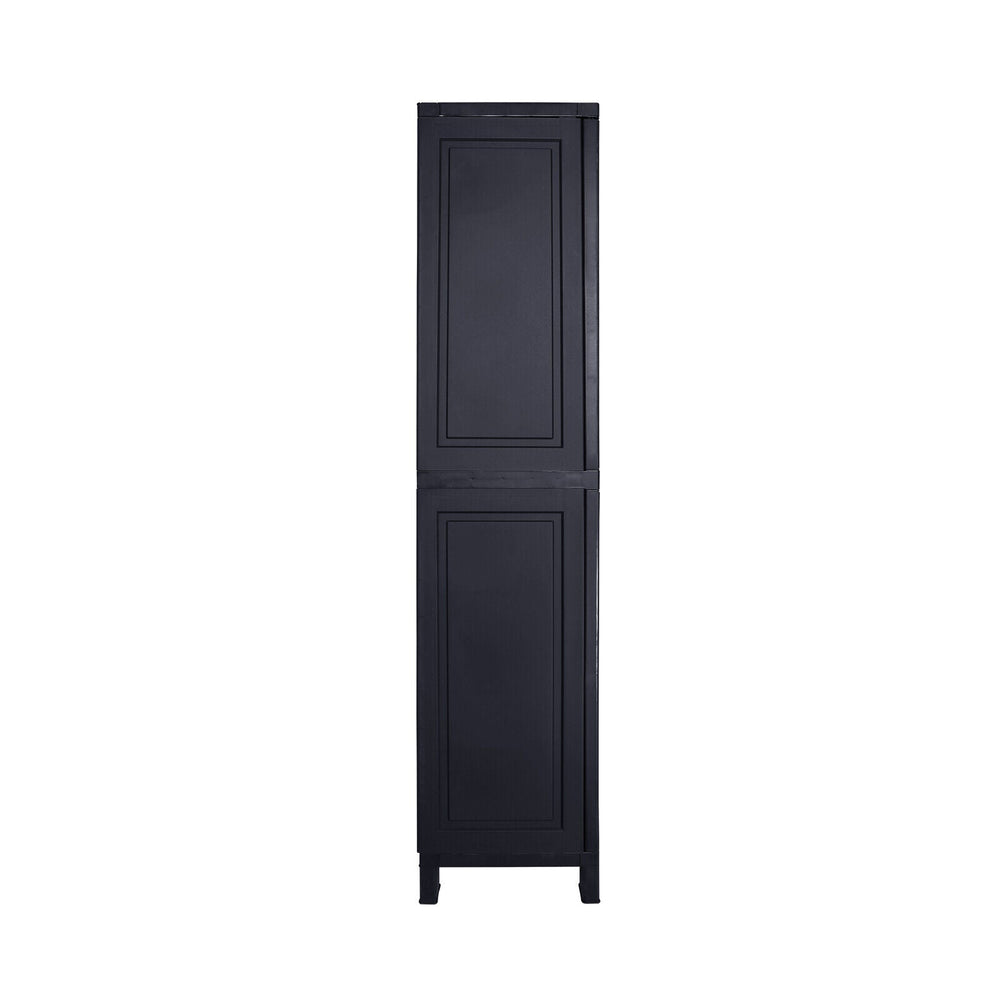 Livsip Outdoor Storage Cabinet Box Cupboard Garage Garden Adjustable Tall Black