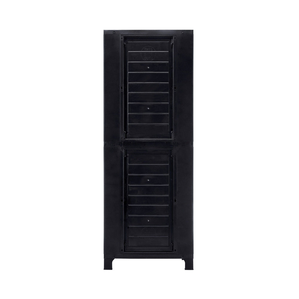 Livsip Outdoor Storage Cabinet Box Cupboard Garage Garden Adjustable Tall Black