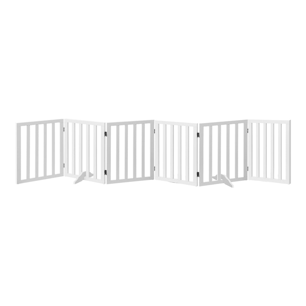 Alopet Wooden Pet Gate Dog Fence Safety Stair Barrier Security Door 6 Panels