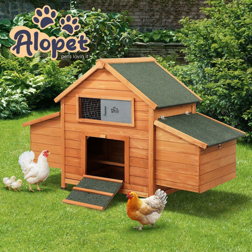 Alopet Chicken Coop Rabbit Hutch Large House Run Cage Wooden Outdoor Pet Hutch