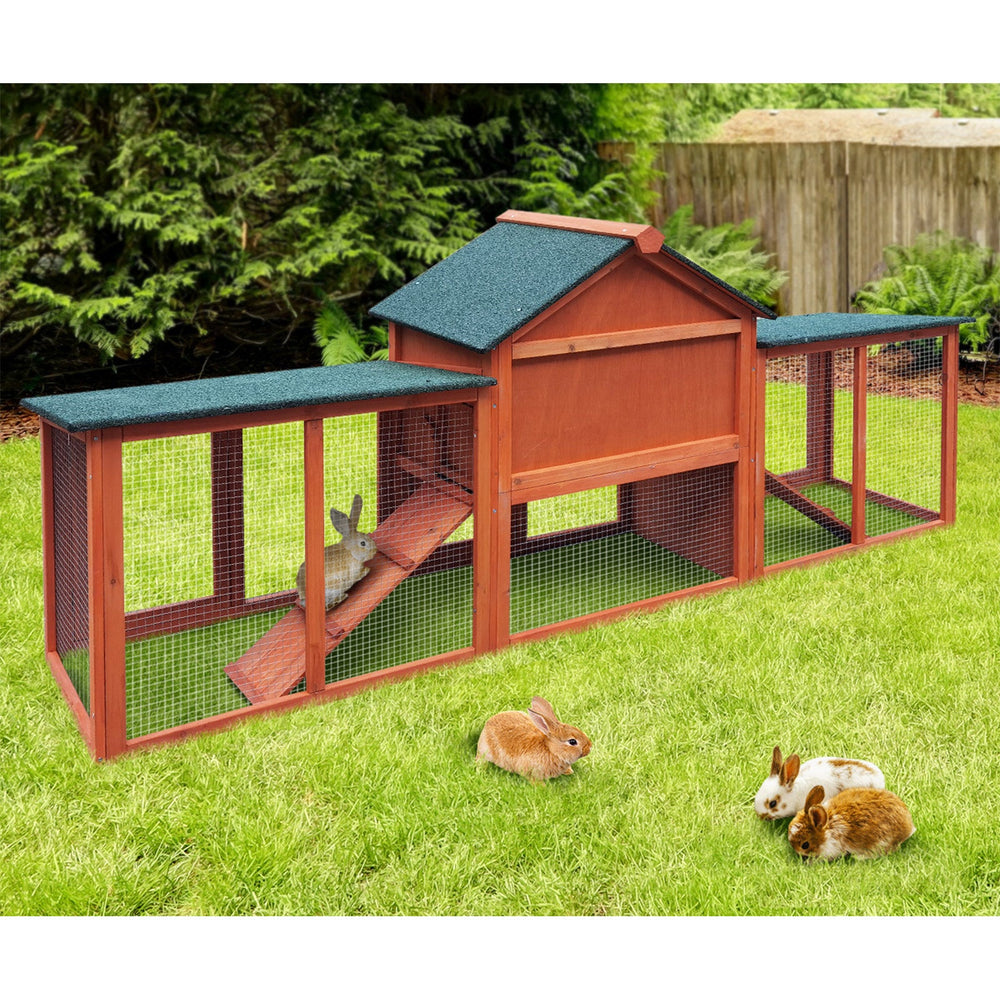 Alopet Rabbit Hutch Chicken Coop Bunny House Run Cage Wooden Outdoor Pet Hutch