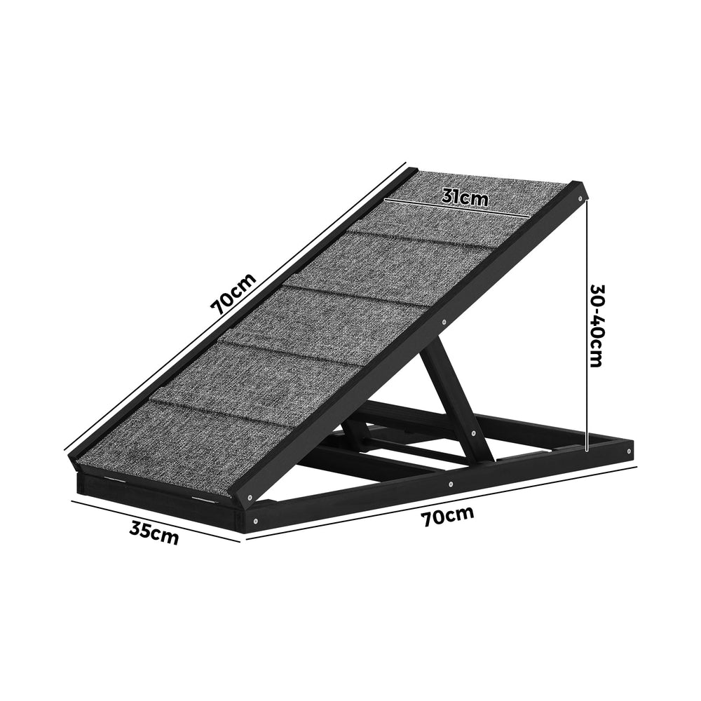 Alopet Dog Pet Ramp Adjustable Height Dogs Stairs Bed Sofa Car Foldable 70cm