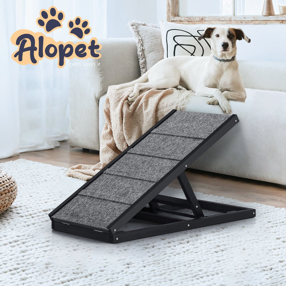 Alopet Dog Pet Ramp Adjustable Height Dogs Stairs Bed Sofa Car Foldable 70cm