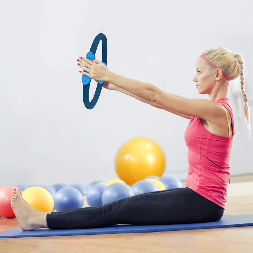 Powertrain Pilates Ring Band Yoga Home Workout Exercise Band - Blue