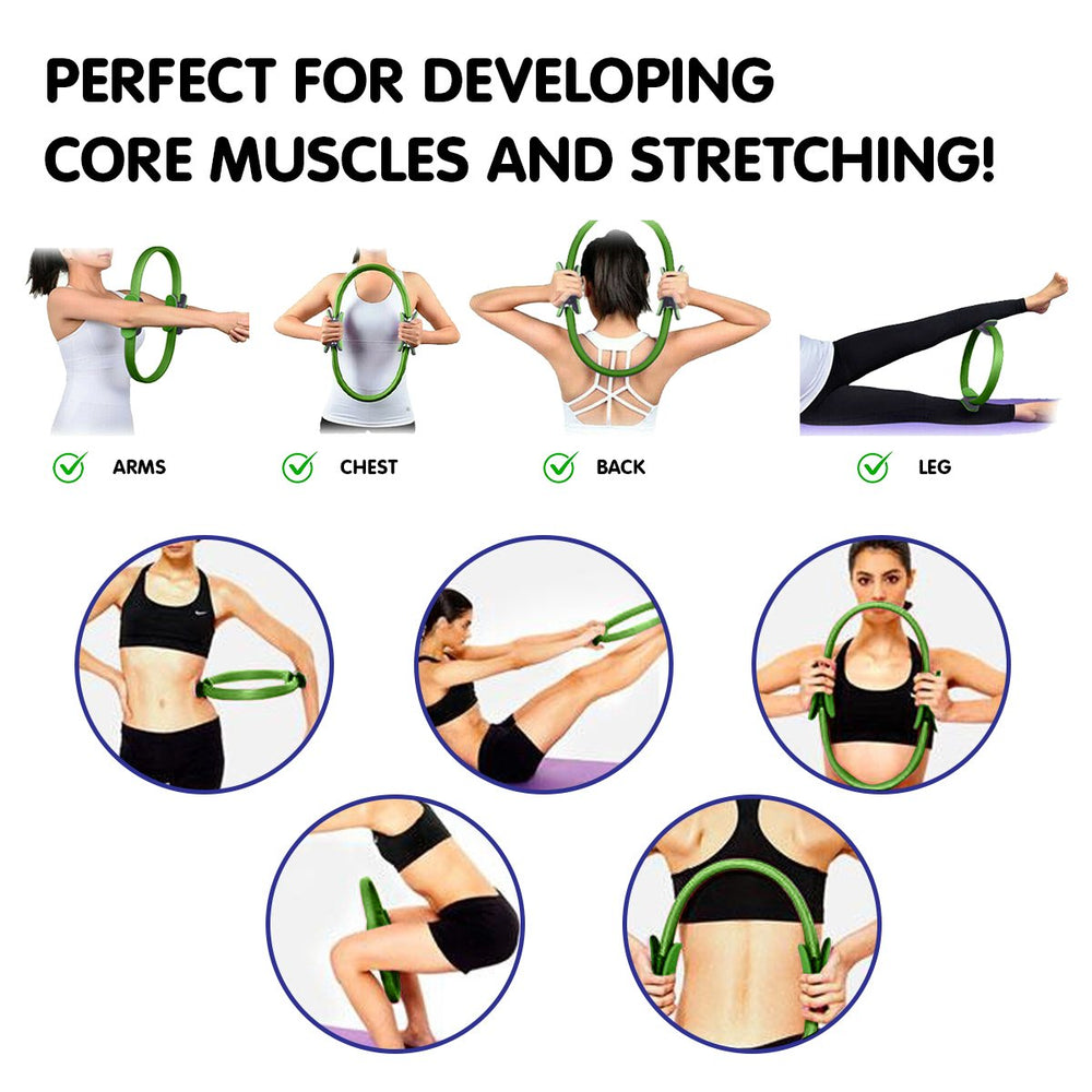 Powertrain Pilates Ring Band Yoga Home Workout Exercise Band - Green